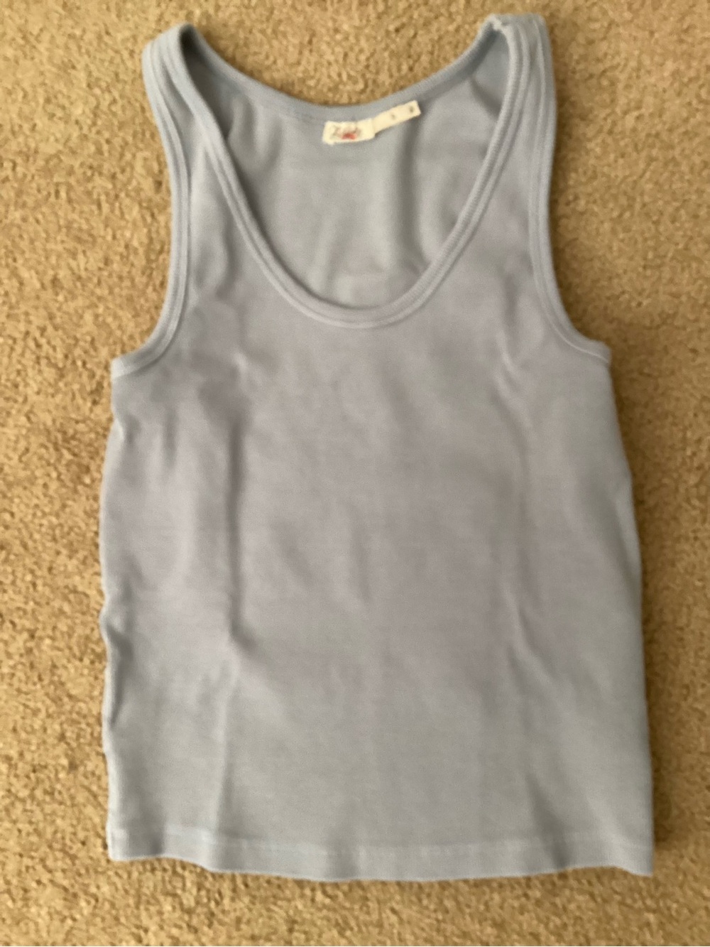 Faherty Light Blue Ribbed Tank Top